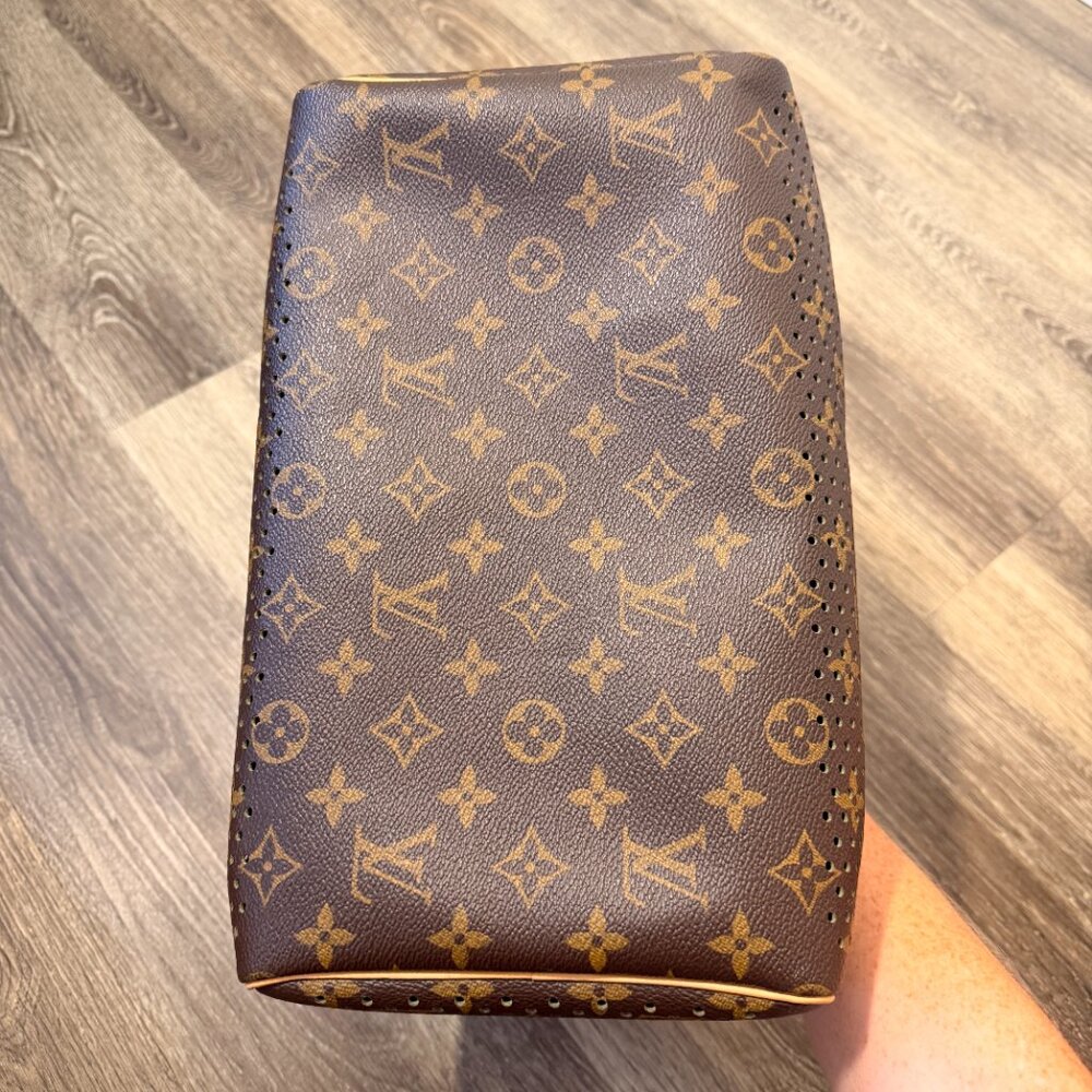 Louis Vuitton Brown Monogram Perforated Tote with Green Trim - Picture 10 of 12